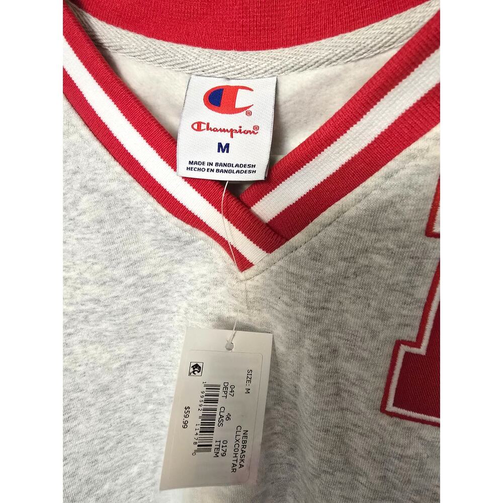 Champion Nebraska Cornhuskers Women's M Cropped Varsity Sweatshirt Gray NWT NCAA - Picture 5 of 8